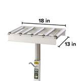 Adjustable Roller Table Stand HTC HRT-10 Super Duty Conveyor Feed Stand With 5 Ball Bearing Rollers , White HTC