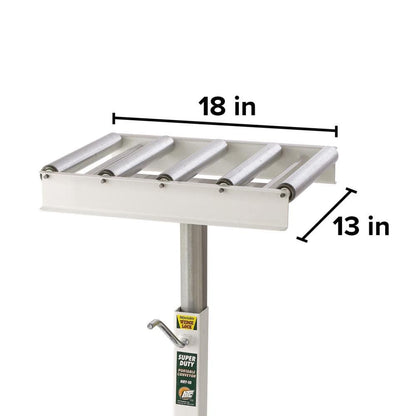 Adjustable Roller Table Stand HTC HRT-10 Super Duty Conveyor Feed Stand With 5 Ball Bearing Rollers , White - WoodArtSupply