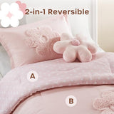 Intelligent Design Kids Twin Comforter Set for Girls, Tufted Chenille Floral Comforter Set Twin, Lightweight Polka Dot Comforter Reversible Bed Set, Sham, Pillow, Gracie, Twin Pink 3 Piece Intelligent Design
