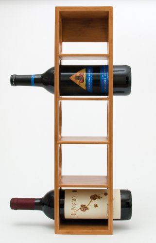 Lipper International 8305 Bamboo Wood Stackable 5-Bottle Wine Rack, 20-3/4" x 5-3/8" x 4-3/4" Lipper International