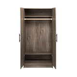 Prepac Elite 32" Storage Cabinet Closet, Gray Storage Cabinet, Linen Cabinet, Wardrobe Cabinet with Hanging Rail and Shelves 20" D x 32" W x 35" H, DEW-3264 Prepac