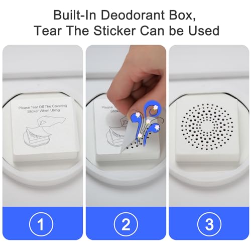 Sfozstra Cat Litter Box with Lid, Fully Enclosed Splash-Proof and Leak-Proof Urine High Edge and Odorless Cat Litter Box, Easy to Installation and Clean (Black with Pedal(S)) Sfozstra