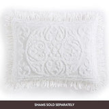 Beatrice Home Fashions Medallion Chenille Bedspread, Full, White Beatrice Home Fashions