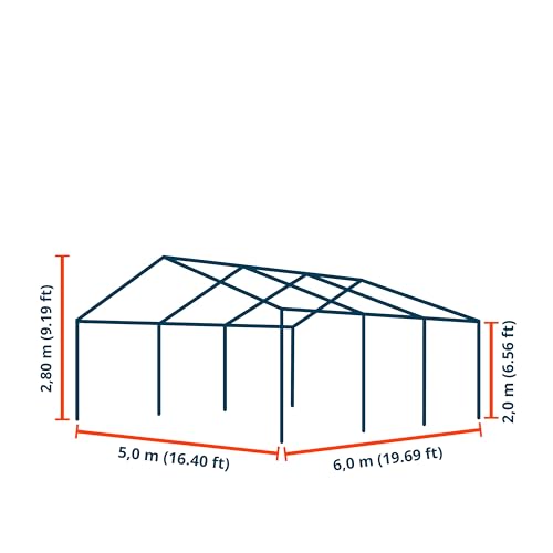 TOOLPORT Party Tent 16x20 ft Garden Tent Canopy PE 450 N Tarpaulin 100% Waterproof White TOOLPORT