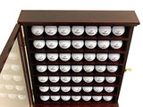 DECOMIL - Solid Wood Golf Ball Display Case Cabinet Wall Rack Holder UV Protection Lockable (Cherry, 49 Golf Ball) DECOMIL