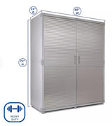 Solid Stainless Steel Lockable Extra Wide MEGA Storage Cabinet, 60" W x 24" D x 72" H (Granite Gray) Generic