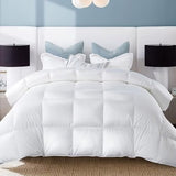WhatsBedding Twin Comforter,Filled with Feather and Down, White Duvet Insert - Luxurious Hotel Collection Bed Blanket Comforter - 100% Cotton Shell -Twin Size 64x88 Inch WhatsBedding