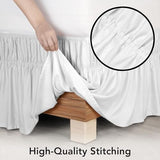 Utopia Bedding Full Elastic Bed Ruffle - Easy Wrap Around Ruffle - Microfiber Bed Skirt with Adjustable Elastic Belt 16 Inch Tailored Drop - Hotel Quality Bedskirt, Fade Resistant (Full, White) Utopia Bedding