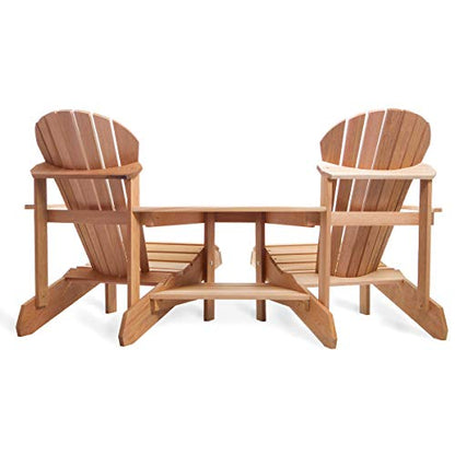 All Things Cedar TT42 Cedar Adirondack Corner Tete-A-Tete Seating Set Wood