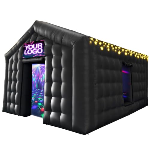 AKSPORT Inflatable Nightclub - Inflatable Party Tent for Adults with 2 Side Doors– Ideal for Music Festivals, Weddings, Raves, Corporate Events (Includes Blower & Repair Kit) AKSPORT