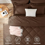 CozyLux King Size Comforter Set Brown - 7 Pieces Bed in a Bag King, Luxury Soft Bed Set for All Seasons, Bedding Set with Down Alternative Comforter, Sheets, Pillowcases & Shams CozyLux