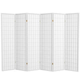 Red Lantern 6 ft. Tall Window Pane Shoji Screen - White - 6 Panels Red Lantern