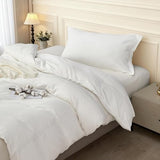 SAPHREAS White Duvet Cover Set Twin Size 100% Cotton, Soft Bedding Comforter Cover Organic with Zipper Closure & Corner Ties, Comforter Not Included SAPHREAS
