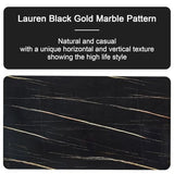 MEMUY 79" Black Modern Dining Table Set for 10,MDF Board Wood Table Top with Golden Metal Legs,Glossy Black Kitchen Room Table Set for 10-12 Person,Dining Room Table with 10 White Golden Chairs MEMUY