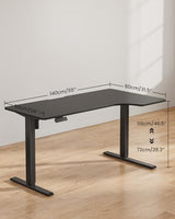 FEZIBO 55×32 inch L Shaped Electric Corner Standing Desk, 4 Memory Height Settings,Home Office & Computer Height Adjustable Table, Ergonomic Sit and Stand Up Workstation with Splice Board,Black Top FEZIBO