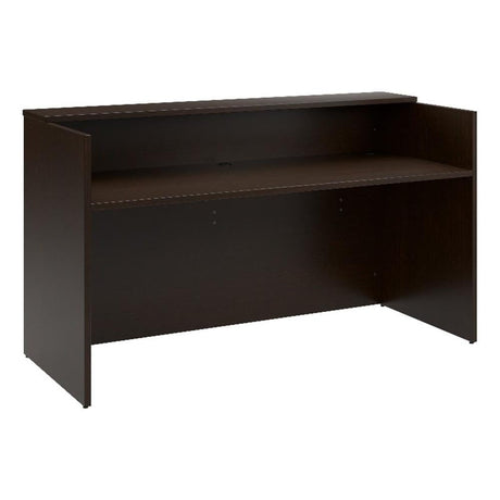 Bush Business Furniture Arrive 72W x 30D Reception Desk with Shelf in Mocha Cherry, Modern Receptionist Station for Office Waiting Room Bush Furniture