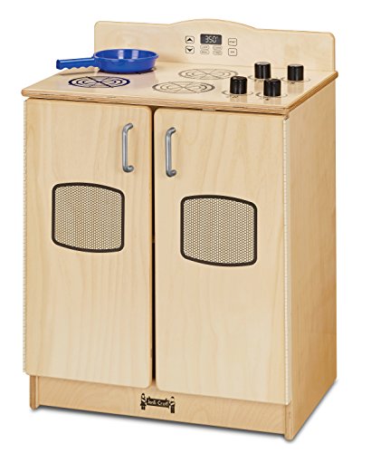 Jonti-Craft 2411JC Culinary Creations Play Kitchen, 35 x 80 x 15 inches, Natural Wood, 4 Piece Set Jonti-Craft