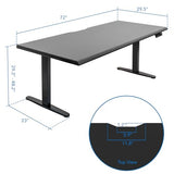 Mount-It! 72" Dual Motor Standing Desk – Large Electric Height Adjustable Executive Sit Stand Desk with Memory Presets, Black Frame & Black Top Mount-It!