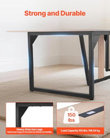VEVOR Conference Table, 8 ft Office Meeting Table for 10 Person, Modern Rectangle Seminar Desk with Metal Legs, Large Meeting Desk Ideal for Office, Boardroom, Conference Room, Easy Assembly, Brown VEVOR