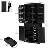 FIONESO 72” Pantry Cabinet, Tall Storage Cabinet with 6 Hanging Shelves & 1 Large Drawer, Kitchen Pantry Cabinet with Adjustable Shelf, for Dinging Room, Living Room, Black FIONESO