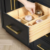 OVE Decors Bailey 60 in. W x 22 in. D x 34.5 in. H Double Sink Bath Vanity in Matte Black Wood with White Engineered Quartz Top OVE Decors