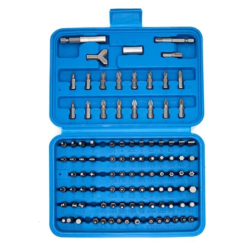 NEIKO 10082A Security Bit Set and Ratcheting Screwdriver | 101 Piece Set | Chrome Vanadium Steel | Screwdriver Bit Set Phillips, Tamperproof Torx Bits, & Flat | 1/4" Hex Shank Magnetic Bit Holder NEIKO