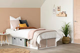 South Shore Flexible Platform Bed with baskets Pure White, Contemporary South Shore