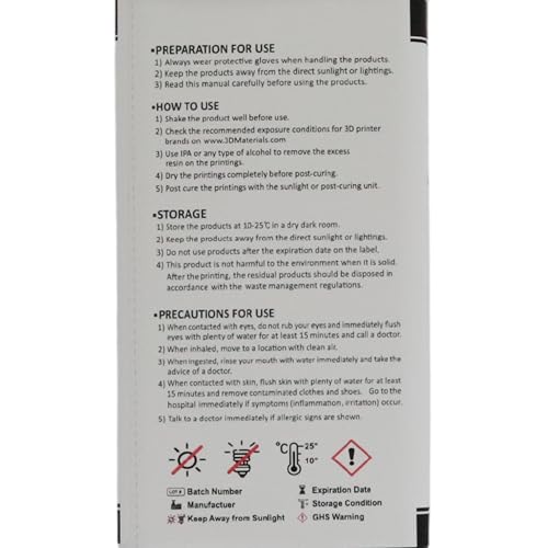 SuperPCS 3D Printer Resin, Toughest and Fastest, 50um 1.8GPa Print in 1.5 sec, Made in Korea by 3DMaterials (1000g, Black) 3DMaterials