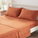 Anluoer Queen Comforter Set, Burnt Orange Tufted Bed in a Bag 7 Pieces with Comforter, 2 Pillow Shams, 2 Pillowcases, 1 Flat Sheet, 1 Fitted Sheet Anluoer