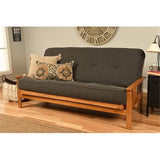 Pemberly Row 8" Full Size Spring Futon Mattress Replacement, Linen Sleeper Sofa Bed Mattress, Charcoal Gray-Frame Not Included Pemberly Row