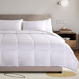 NEXHOME PRO Viscose from Bamboo Cooling Comforter, White Queen Lightweight Down Alternative Cool Natural Organic Duvet Insert, Summer Bedding Blenket Cool for Hot Sleepers,8 Corner Tabs(90"x 90") NEXHOME PRO