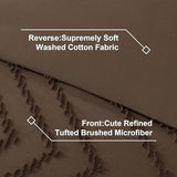 Litanika Queen Size Comforter Set with Sheets Brown - 7 Pieces Bed in a Bag Queen Chevron Tufted Complete Bedding Sets with Comforter, Sheets, Pillowcases & Shams