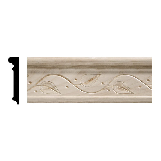 1925-4WHW Unfinished White Hardwood Ivy Chair Rail Moulding - WoodArtSupply