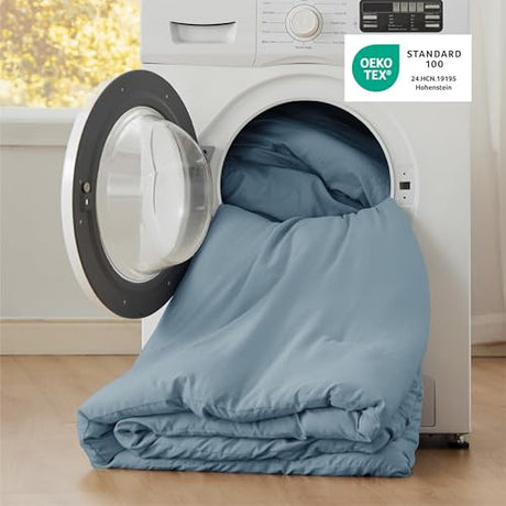 Bedsure King Comforter Set, Dusty Blue Soft Prewashed Bedding for All Seasons, 3 Pieces GentleSoft™ Bed Set, 1 Lightweight Comforter (104"x90") and 2 Pillowcases (20"x36") Bedsure