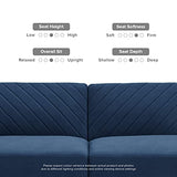 mopio 76.4" Futon Sofa Bed, Couch, Loveseat, Sleeper Sofa, Mid Century Modern Futon Couch, Sofa Cama, Couches for Living Room (Classic Blue Velvet) mopio