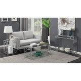 Convenience Concepts Town Square Chrome Console Table 42" - Contemporary Modern Sofa Table with Storage Shelf, Narrow Entryway Hall Table for Living Room, Bedroom, Bathroom, Glass/Chrome Convenience Concepts