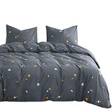 Wake In Cloud - Space Comforter Set, 100% Cotton Fabric, Constellation Cute Star Rocket Astronaut Themed for Teen Kids Boys, 3 Pieces Bedding Set, Gray, Twin/Twin XL Size Wake In Cloud