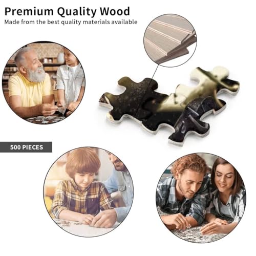 Wooden Jigsaw Puzzle 500 Piece Washington DC City Night View Anime Wooden Jigsaw Puzzles Challenging Educational Interactive Toys for Family Creative Gift Thick Sturdy Hard Challenging Difficult Wonllery