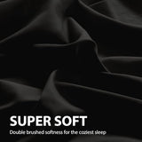 Cathay Home Hotel Luxury Wrinkle & Fade Resistant Double Brushed Ultra Soft Microfiber 1-Piece Single Flat Sheet - Black, Queen (90" x 102") Cathay Home