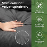 Shintenchi Convertible Futon Sofa Bed, Folding Velevt Set with Adjustable Backrest Recliner Lounge for Living Room, Apartment or Office, Solid Wood Frame, 3-Seater Sofa, Dark Grey Shintenchi