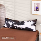 SUCSES 8 Pieces California King Comforter Set with Sheets, Cal King Size Cow Fur Print Bedding Set for Kids Teens Boys Girls, Western Style Highland Cowhide Farmhouse Bed in A Bag SUCSES