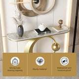SFJATTA Narrow Entryway Accent Table, Uniquely Designed Marble Console Table, for Living Room, Hallway, Couch, Foyer(Black,47.2 * 11.8 * 31.5in) SFJATTA