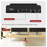 SANODESK 55" Electric Standing Desk,One-Piece Dual Motor Height Adjustable Desk, Stable and Durable 3-Stage Stand up Desk for Home Office (White Frame/55 x 28 Inch Maple top) SANODESK