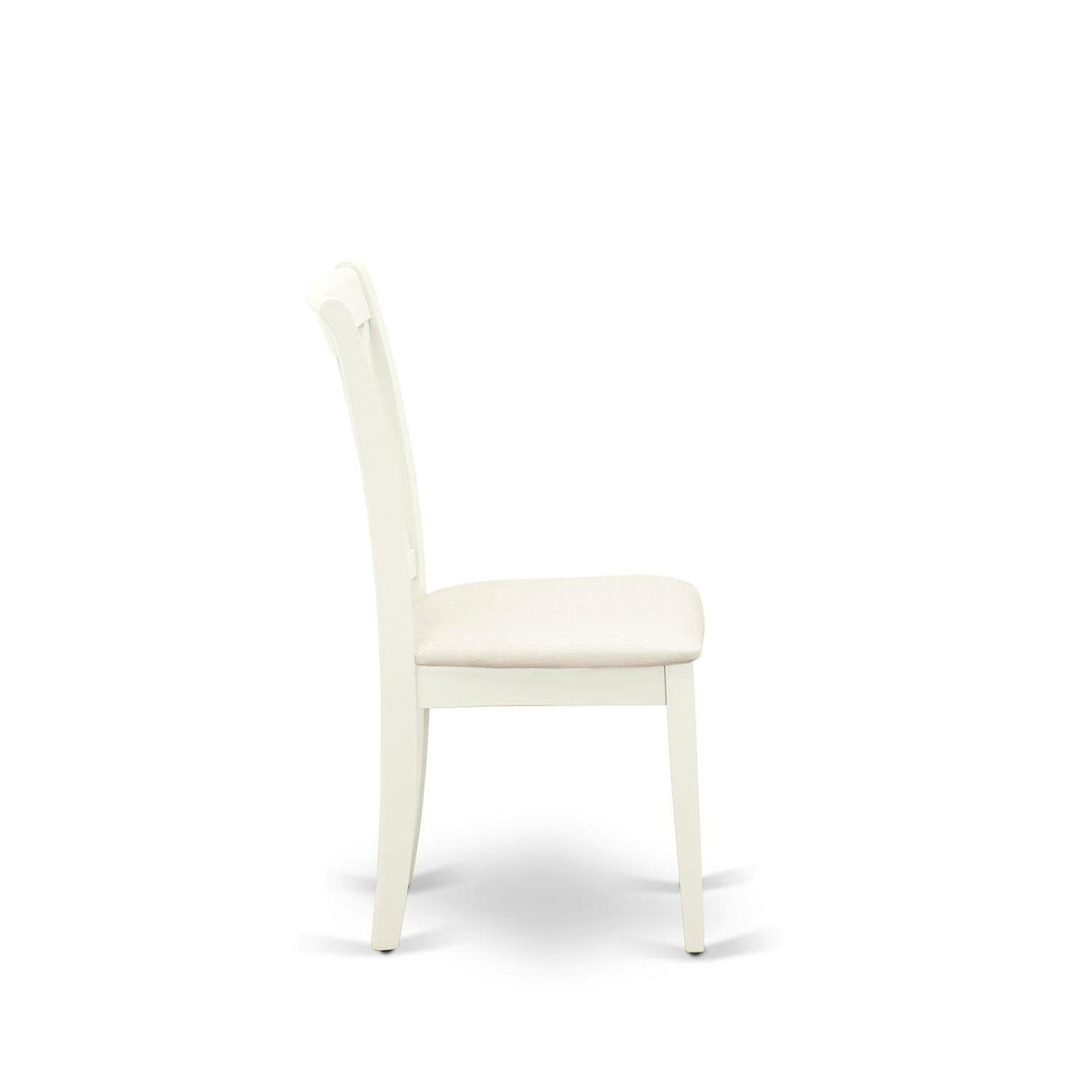 East West Furniture CLC-LWH-C Clarksville Kitchen Dining Chairs - Linen Fabric Upholstered Wood Chairs, Set of 2, Linen White East West Furniture