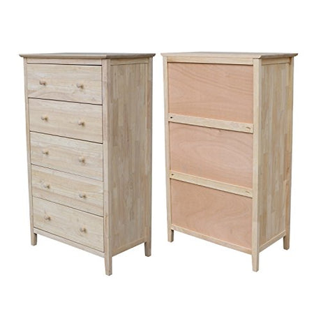 International Concepts Dresser with 5 Drawers ,Unfinished IC International Concepts