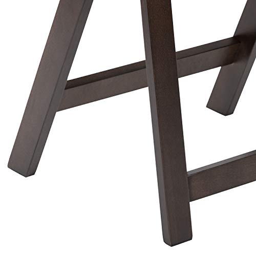 EMMA + OLIVER Chocolate Wood Folding Chair with Detachable Vinyl Padded Seat - WoodArtSupply