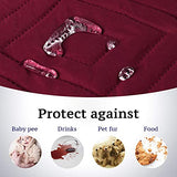 H.VERSAILTEX Futon Cover Reversible Sofa Slipcover Furniture Protector Water Resistant 2 Inch Wide Elastic Straps Sofa Bed Pets Kids Dog Cat Fit Sitting Width Up to 70"(Futon, Red/Tan) H.VERSAILTEX