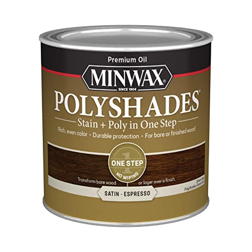 Minwax PolyShades Wood Stain + Polyurethane Finish – ½ Pint, Espresso, Satin Minwax