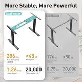 VVENACE 3 Stage Dual Motor Electric Standing Desk Legs Only, 286lb Load Capacity, Height Adjustable from 23.6" to 49.3", Standing Desk Frame, Sit Stand Desk Base with 4 Memory Presets (Black) VVENACE