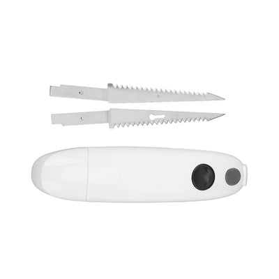 Leopacat Electric Fillet Knife, Powered Stainless Steel Cordless Steak Carving for Meat Portable Kitchen Home Restaurant Picnic Fish with Ergonomic Handle Serrated Blades Raw Cooked Food